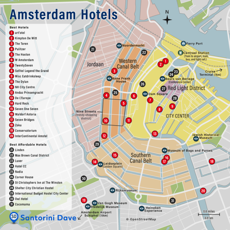 AMSTERDAM MAP - Central Amsterdam, Neighborhoods, and Canals