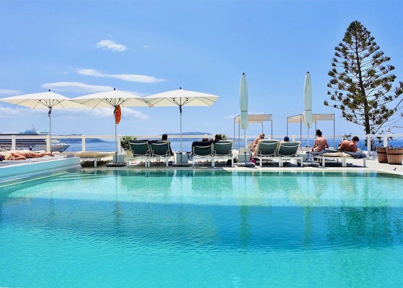 The main pool at Grace Hotel in Agios Stefanos, Mykonos