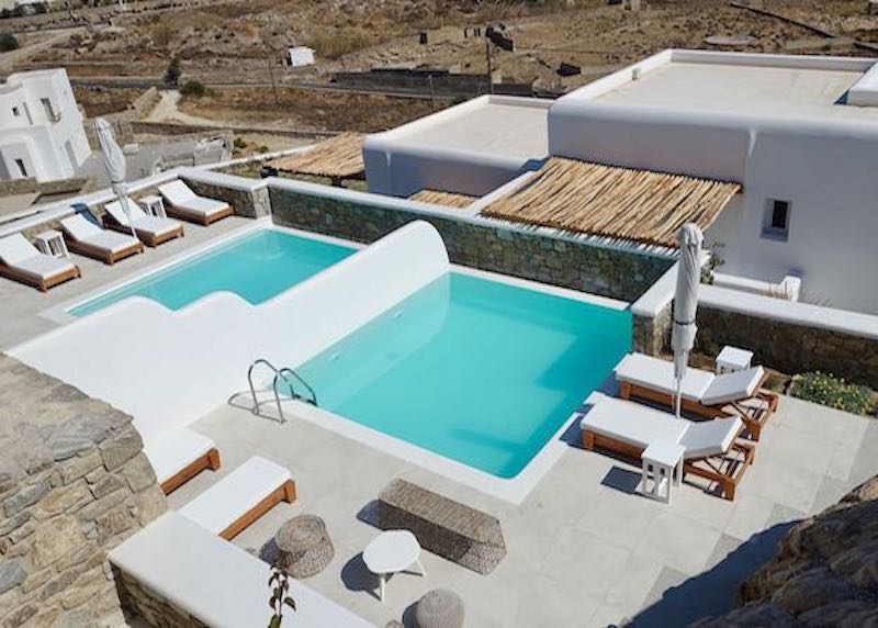 Private pools at Katikies Villas in Elia, Mykonos