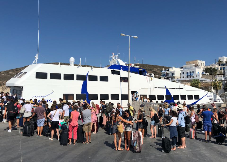 Santorini to Athens ferry.