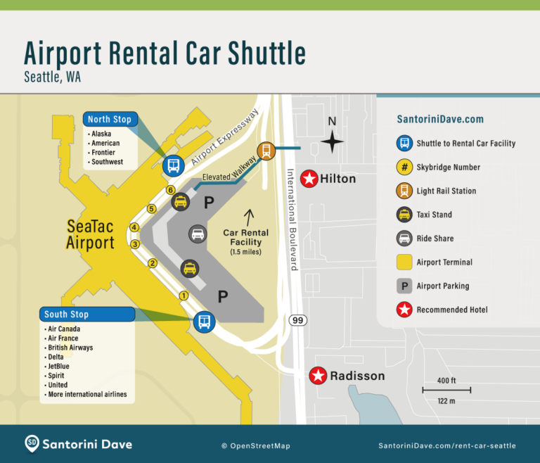 Car Rental at SEATTLE AIRPORT Where to get the free shuttle bus