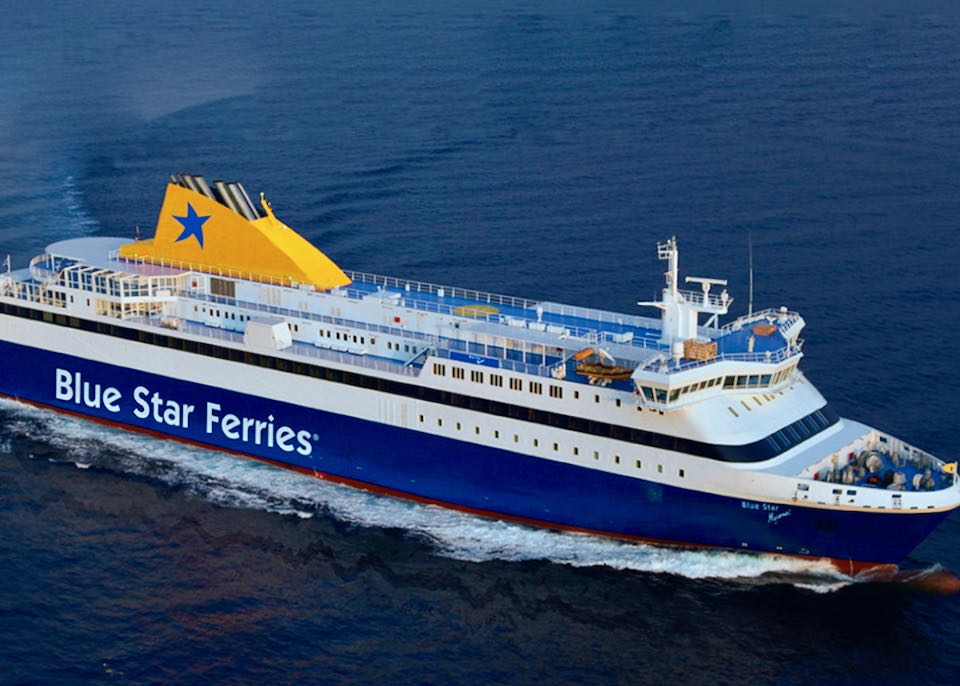 Blue Star Myconos ferry from Athens to Mykonos.