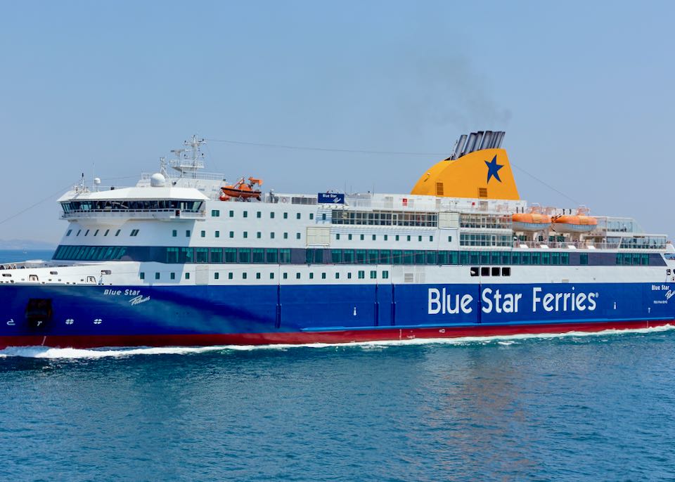 Blue Star Patmos ferry from Athens to Mykonos.