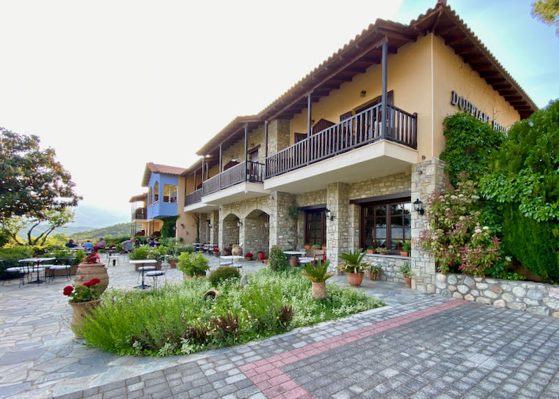 Elegant stone hotel with a beautiful courtyard