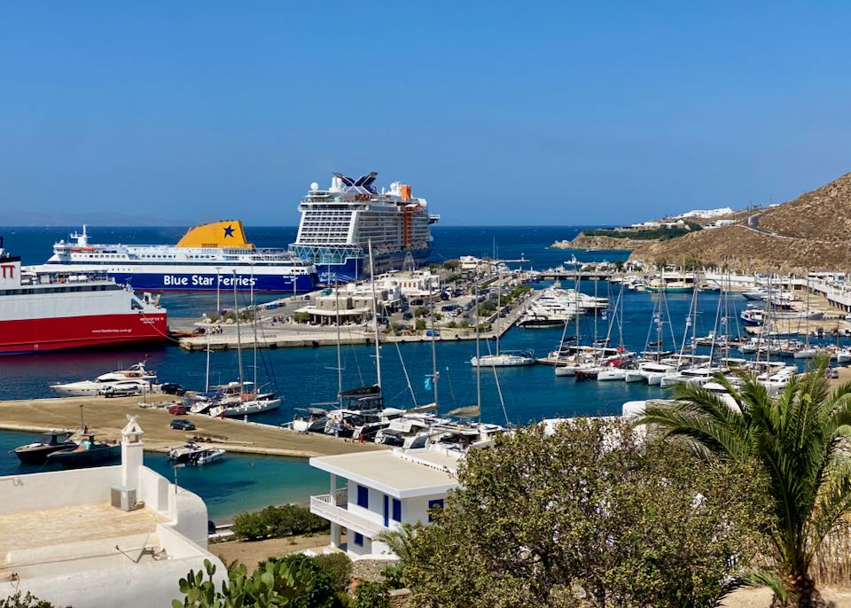 The New Ferry Port in Mykonos.
