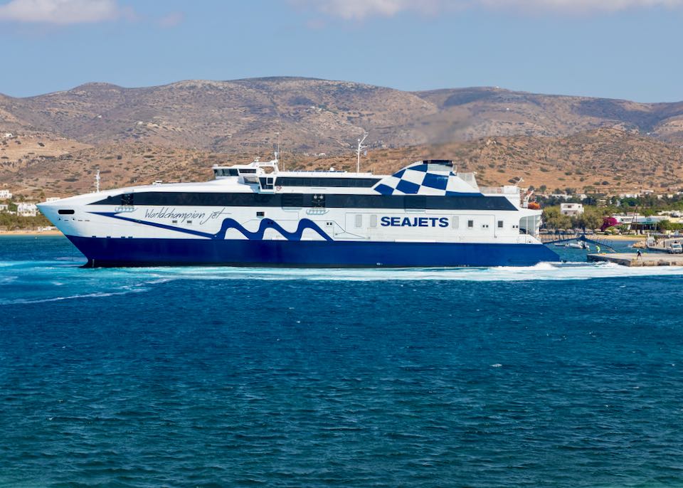 The fastest ferry between Mykonos and Santorini.