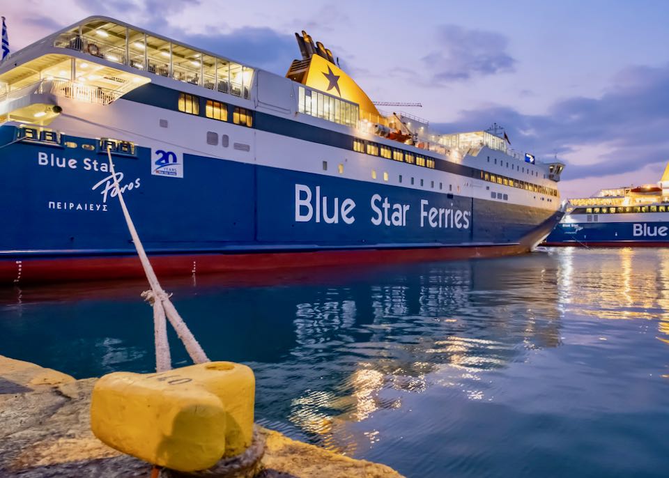 Blue Star Paros ferry from Mykonos to Piraeus (Athens).