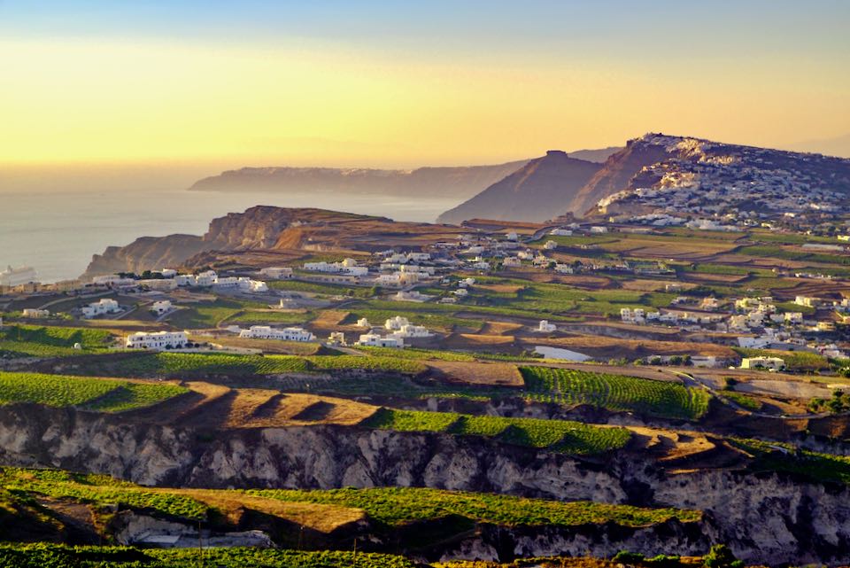 Wineries in Santorini.