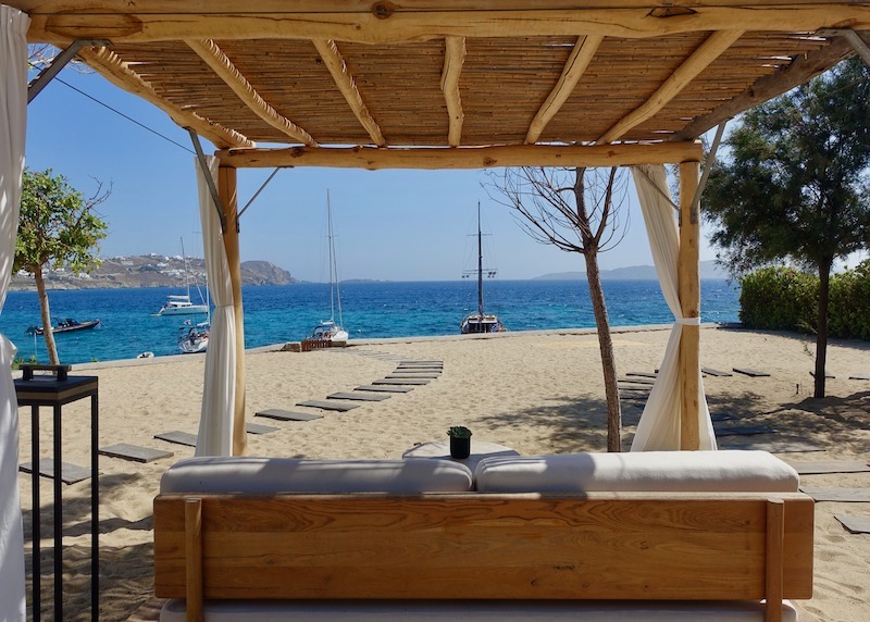 Private Beach at Bill & Coo Coast Suites in Agios Ioannis, Mykonos
