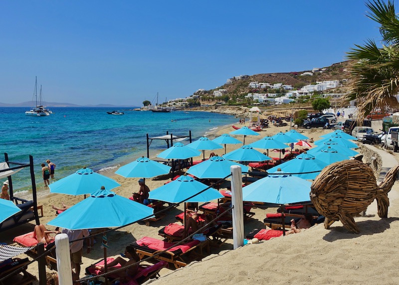 Hippie Fish Restaurant at Hippie Chic Hotel on Agios Ioannis Beach in Mykonos