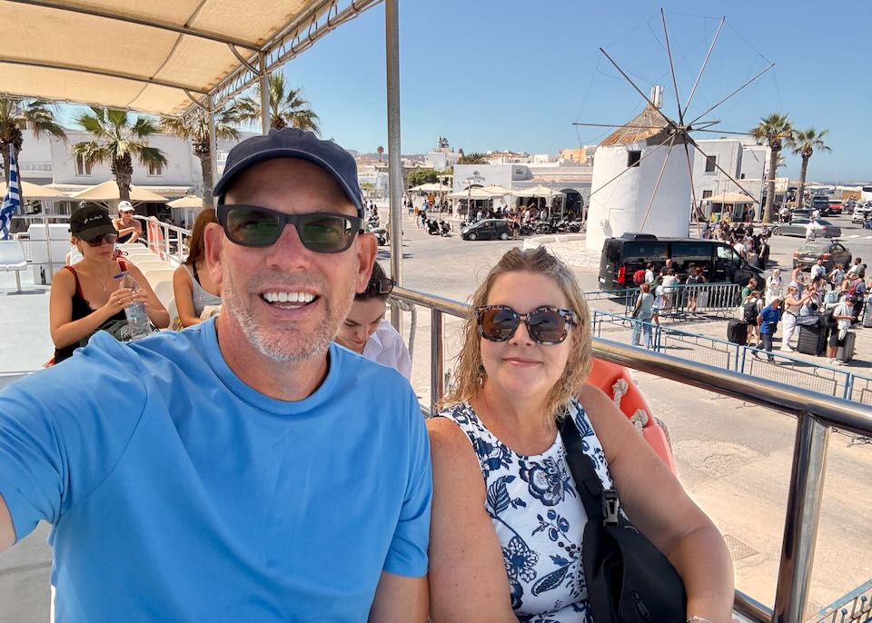 Santorini Dave and his wife in Paros.