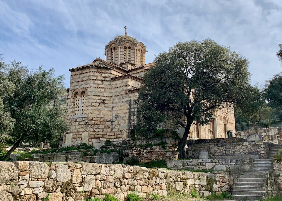 View of a Byzantine curch from the back