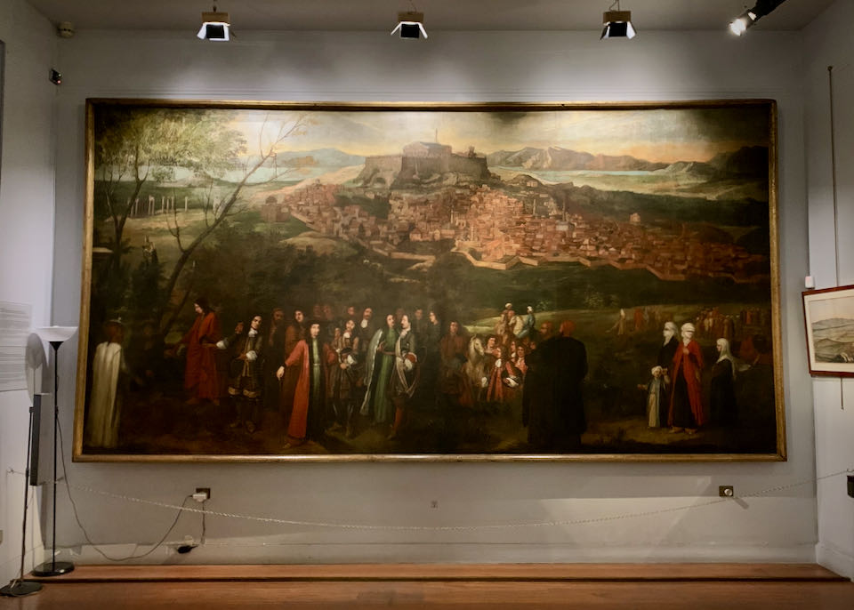 Large oil painting of the Acropolis of Athens