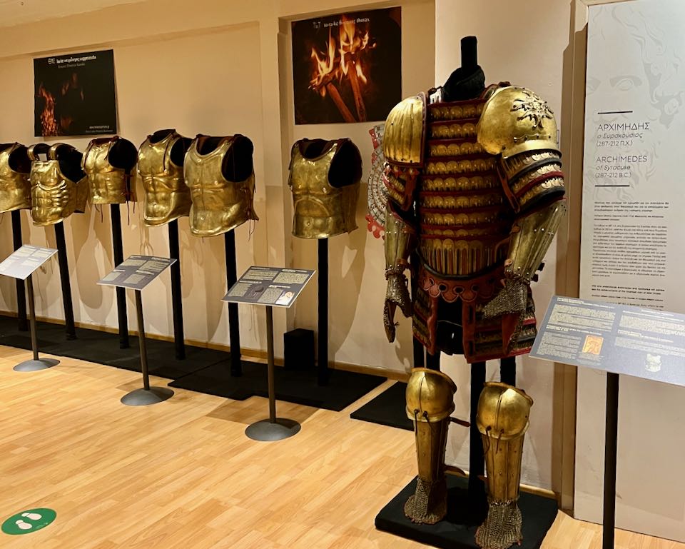 Suit of armor displayed in a museum