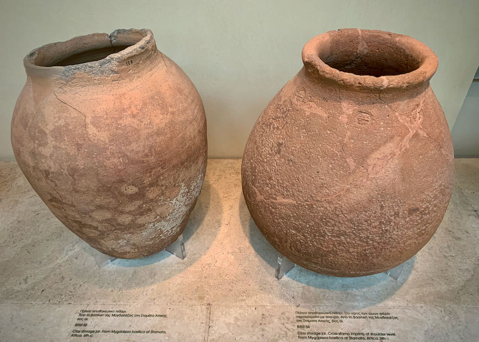 Ancient clay vessels with Bzyantine seals 