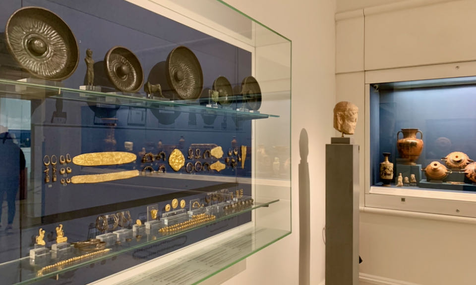 Artifacts displayed in a museum