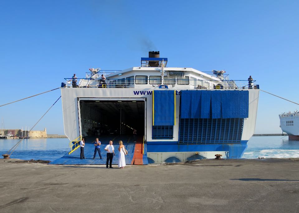 Ferry at the Heraklion port.