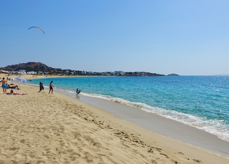 Kitesurfing and boogie boarding on Mikri Vigla Beach in Naxos