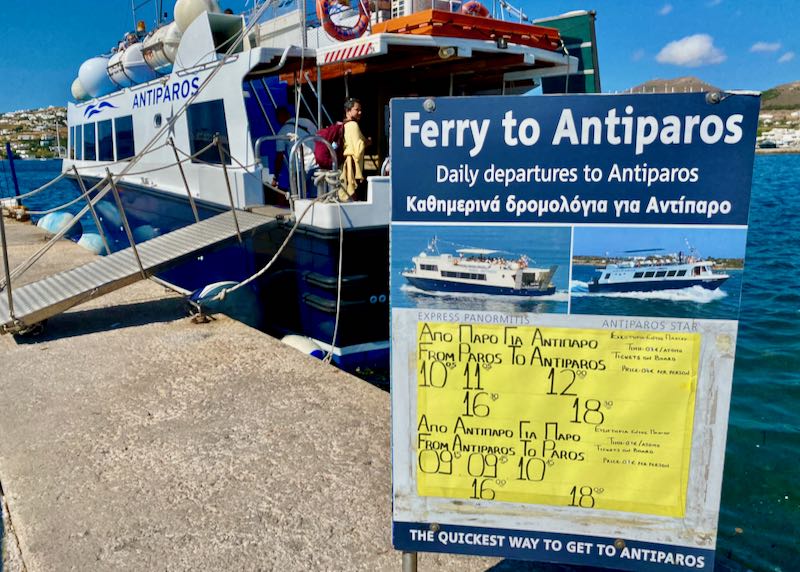 Parikia to Antiparos ferry.