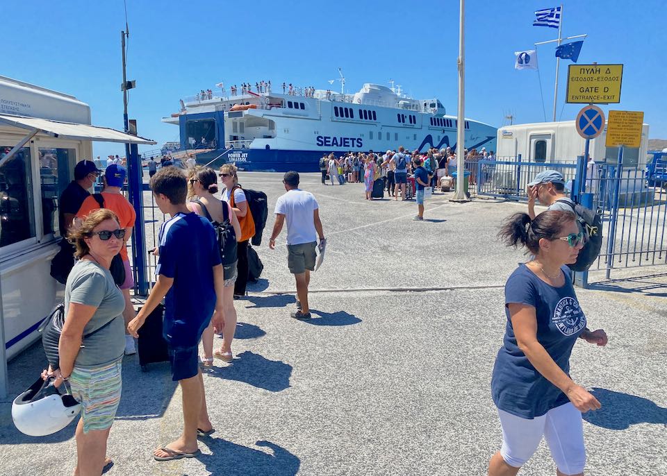 Ferry port in Paros.