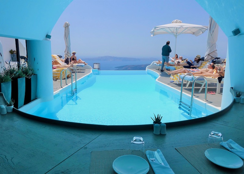 Infinity pool at Chromata Hotel in Imerovigli, Santorini