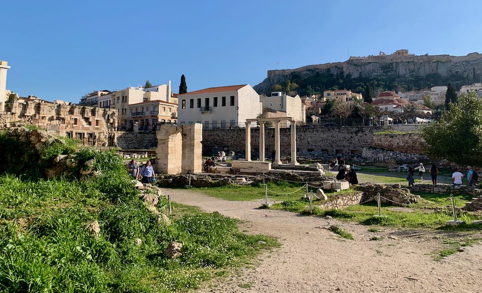 Archaeological site with the Acropolis in the background