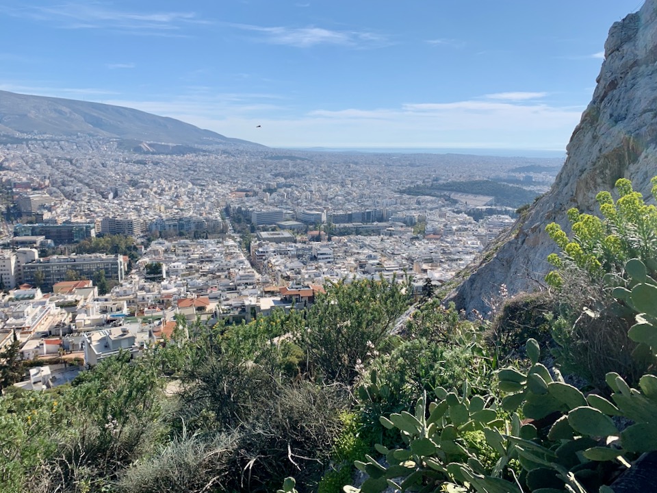 View over Athens from the top of Lycabettus Hill