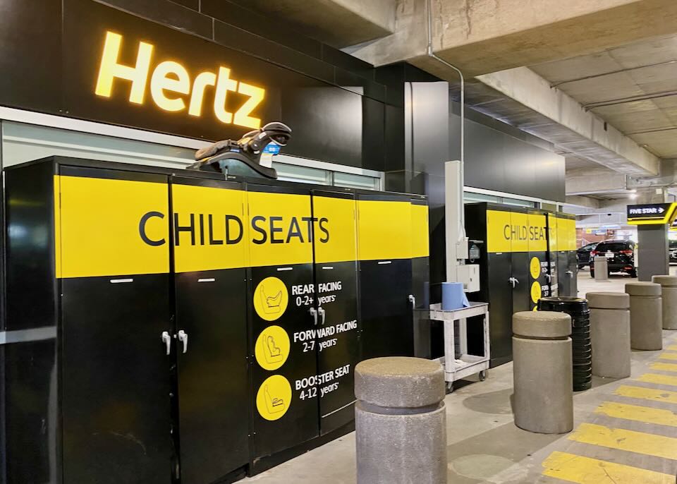 Hertz child seats locker.