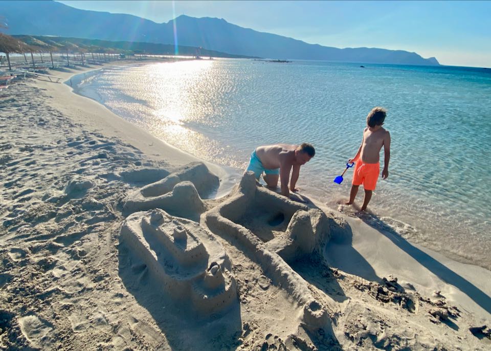 Kid-friendly beach in Greece.
