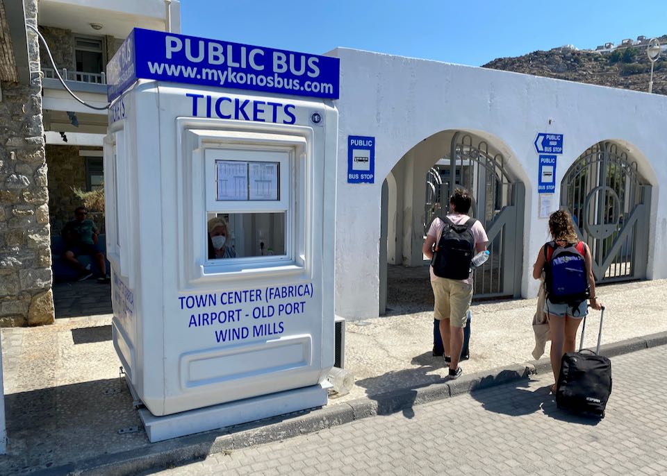 Bus tickets at ferry port.
