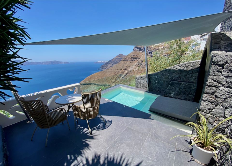 Private pool in Fira, Santorini.