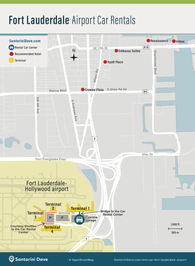 Fort Lauderdale Airport Rental Car Map 624x849 