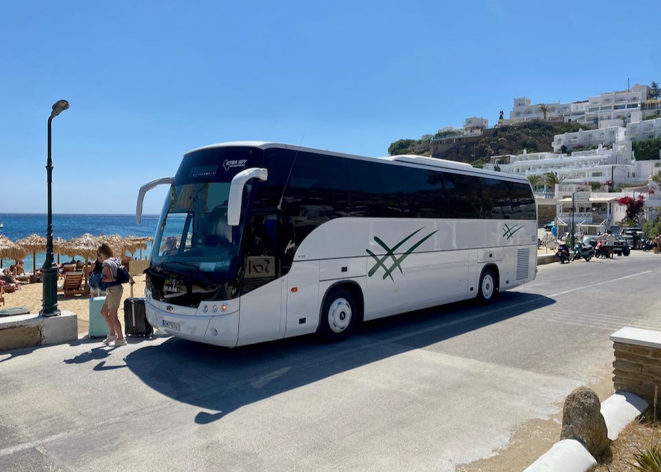 Ios public bus to Chora and ferry port.