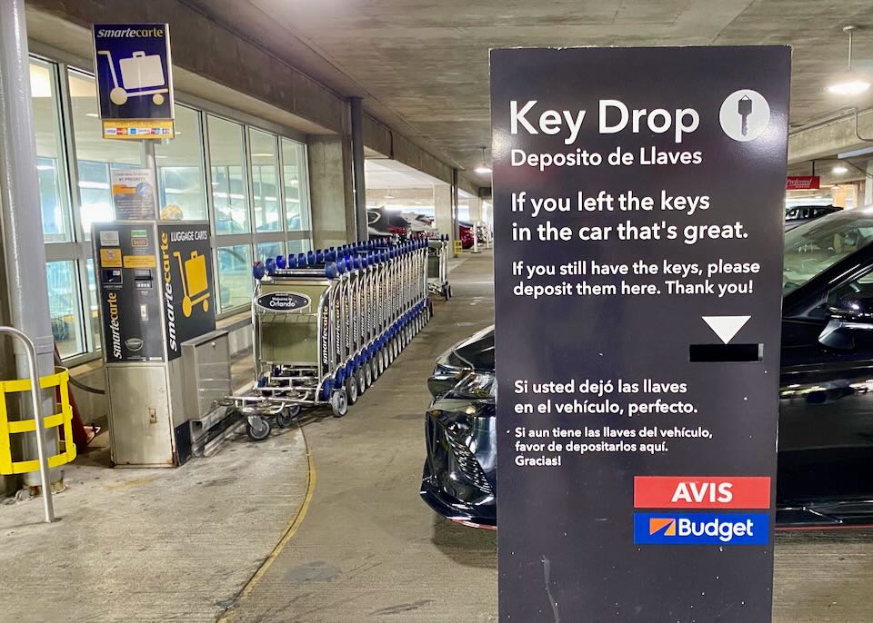 A sign that says, "Key Drop" has an opening to place keys.