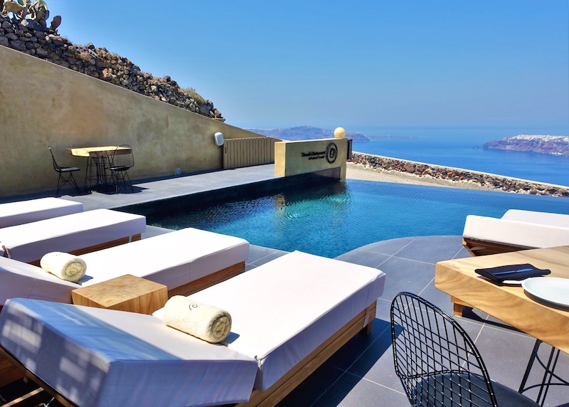 Infinity pool and caldera view at Andronis Concept Wellness Resort in Imerovigli, Santorini