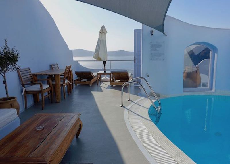 Pool at Ikastikies Suites in Firostefani, Santorini