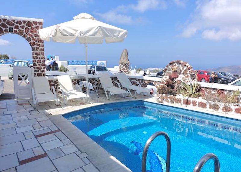 Pool at Merovigliosso Hotel in Imerovigli, Santorini