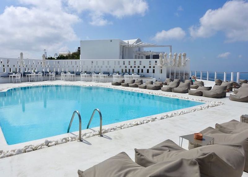 Pool at Rocabella Hotel in Imerovigli, Santorini