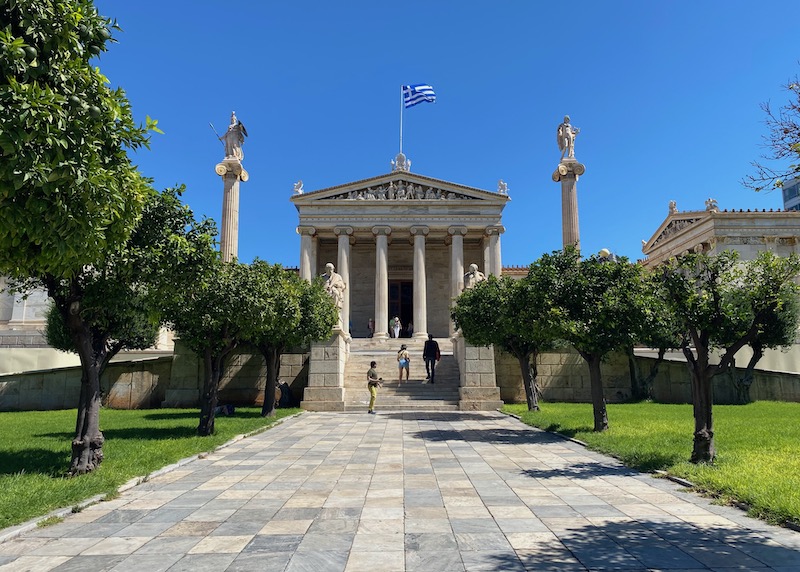 The Academy of Athens in the Akadimia neighborhood of Athens.