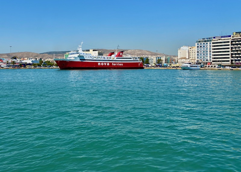 A ferry boat in Piraeus Port near Athens, Greece