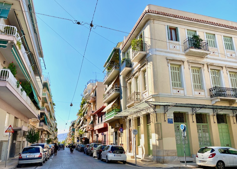 A typical street in Thiseio, Athens.