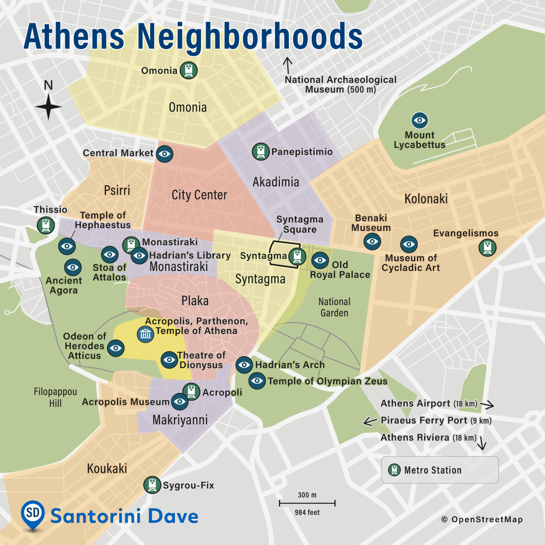 Maps Of Athens Greece Neighborhoods Attractions Airport Metro Ferry
