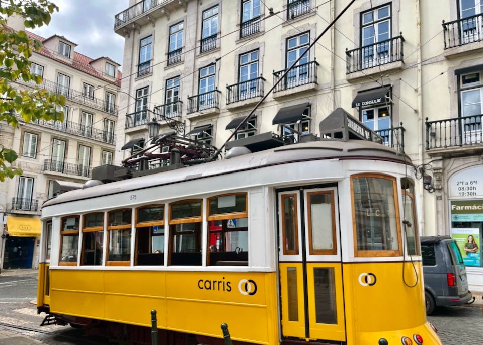Hotel near Lisbon tram route.