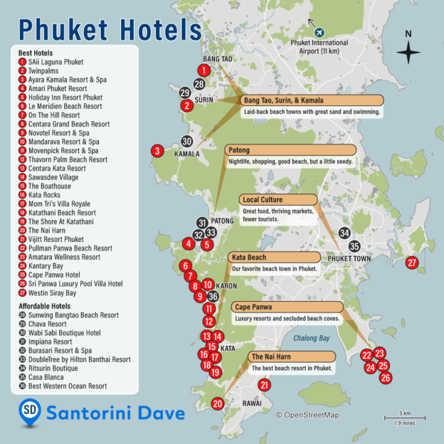 PHUKET HOTEL MAP - Best Beaches, Resorts, & Places to Stay