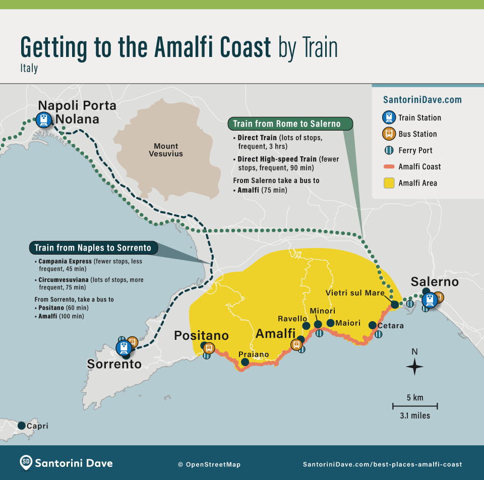 Amalfi Coast Train Map.