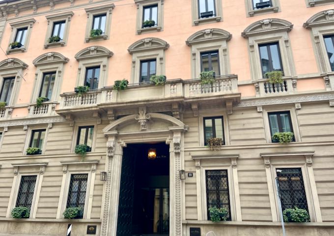Luxury hotel in central Milan.