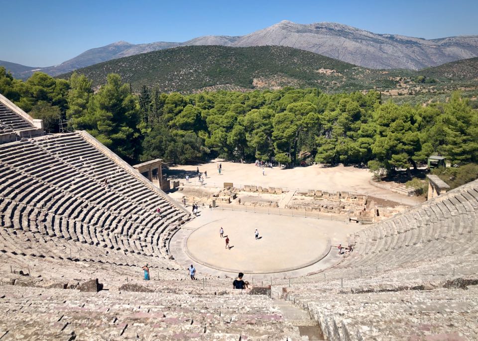The ancient amphitheater at Epidavros.