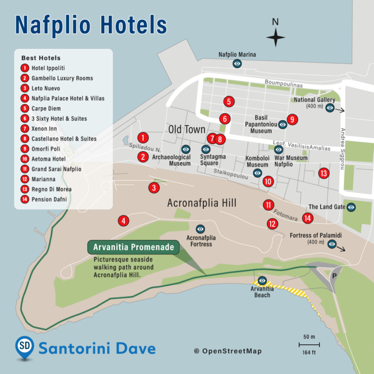 NAFPLIO HOTEL MAP - 11 Best Places to Stay