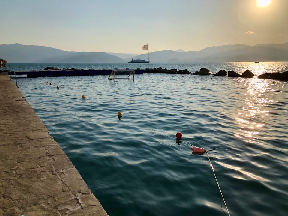 View from the Lido, Nafplio's natural swimming pool in  the Agean Sea.