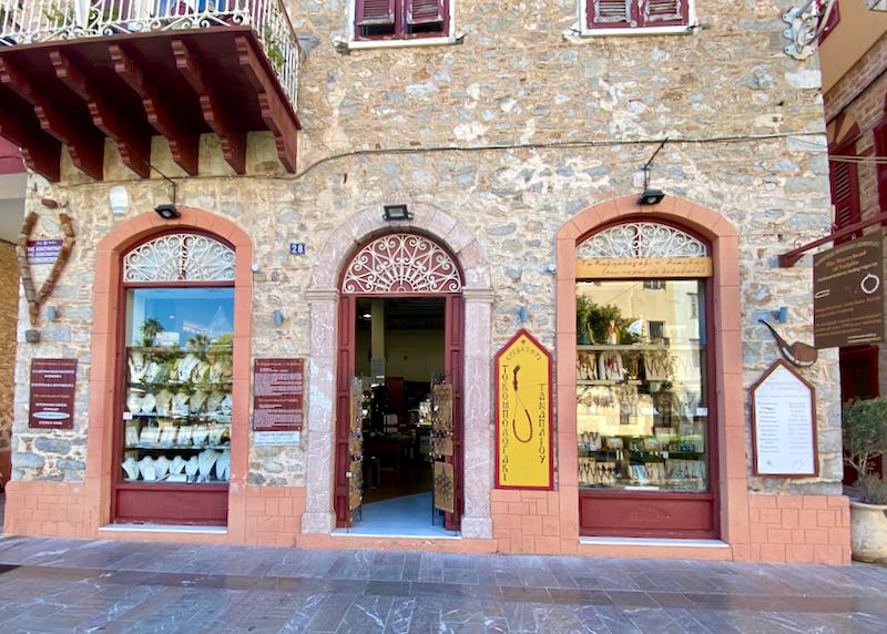 Exterior of a shop selling traditional Greek worry beads